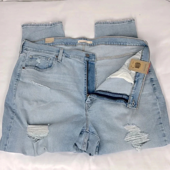 Levi’s NEW Women’s 22W Stretchy High Waisted Mom Distressed Tapered Leg Jean - Picture 5 of 12